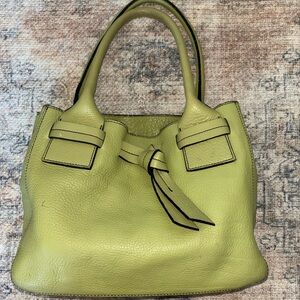 Talbots Olive Green Leather Tote